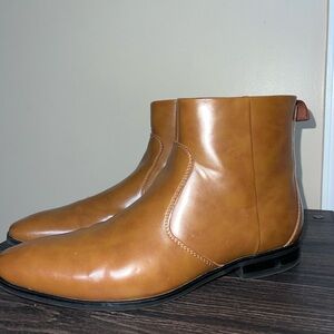 Size 10 - Alfani Men's Ashton  Tan Ankle Boot Liam Side-Zip Boots